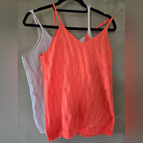 2 FOR 1!! Amazon | Orange Sleeveless Knit Top + Beige (Same), Ptp 17" - Picture 5 of 11